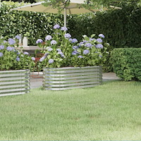 vidaXL Odlingslåda galvaniserat stål 114x40x36 cm silver