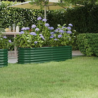 vidaXL Odlingslåda galvaniserat stål 152x40x36 cm grön