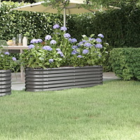 vidaXL Odlingslåda galvaniserat stål 152x40x36 cm grå