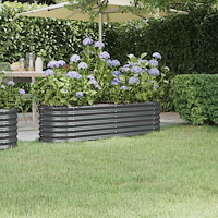 vidaXL Odlingslåda galvaniserat stål 152x40x36 cm antracit