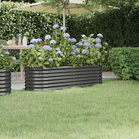 vidaXL Odlingslåda pulverlackerat stål 152x40x36 cm antracit