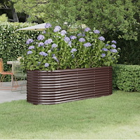 vidaXL Odlingslåda galvaniserat stål 224x80x68 cm brun