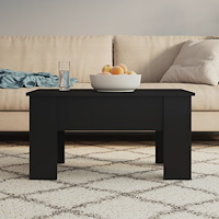 vidaXL Soffbord svart 79x49x41 cm konstruerat trä