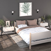 vidaXL Väggmonterade sängbord 2 st vit