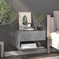 vidaXL Väggmonterat sängbord betonggrå