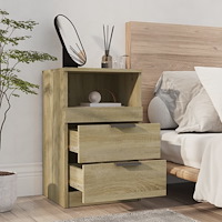 vidaXL Sängbord 2 st sonoma-ek konstruerat trä