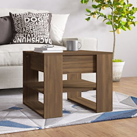 vidaXL Soffbord brun ek 55,5x55x45 cm konstruerat trä