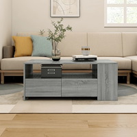 vidaXL Soffbord grå sonoma-ek 102x55x42 cm konstruerat trä