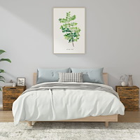 vidaXL Sängbord 2 st rökfärgad ek konstruerat trä