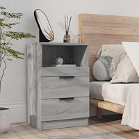vidaXL Sängbord grå sonoma konstruerat trä
