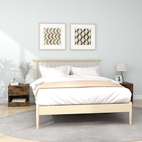 vidaXL Sängbord 2 st rökfärgad ek konstruerat trä