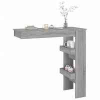 vidaXL Barbord väggmonterat grå sonoma 102x45x103,5 cm konstruerat trä