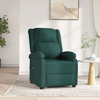 vidaXL Elektrisk reclinerfåtölj mörkgrön tyg