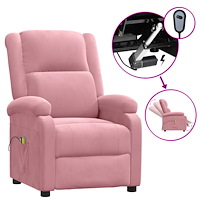 vidaXL Elektrisk massagefåtölj rosa sammet