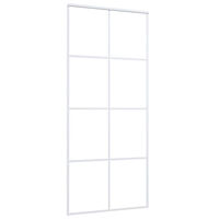 vidaXL Skjutdörr frostat ESG-glas och aluminium 90x205 cm vit