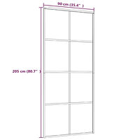 vidaXL Skjutdörr frostat ESG-glas och aluminium 90x205 cm vit
