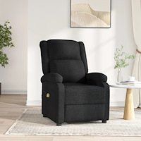 vidaXL Elektrisk massagefåtölj svart tyg