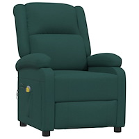 vidaXL Massagefåtölj mörkgrön tyg