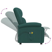 vidaXL Massagefåtölj mörkgrön tyg