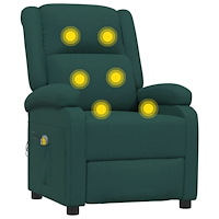 vidaXL Massagefåtölj mörkgrön tyg