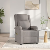 vidaXL Elektrisk massagefåtölj taupe tyg