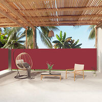 vidaXL Infällbar sidomarkis röd 160x1000 cm