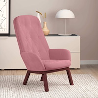 vidaXL Vilstol rosa sammet
