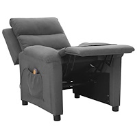 vidaXL Massagefåtölj ljusgrå tyg