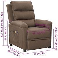 vidaXL Massagefåtölj taupe tyg