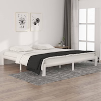 vidaXL Sängram vit massiv furu 200x200 cm