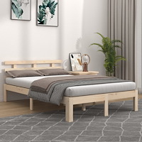 vidaXL Sängram utan madrass massivt trä 200x200cm
