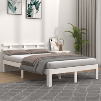 vidaXL Sängram vit massivt trä 200x200 cm