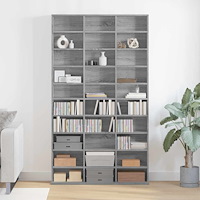 vidaXL CD-hylla grå sonoma 102x23x177,5 cm konstruerat trä