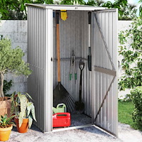 vidaXL Trädgårdsskjul grå 118,5x97x209,5 cm galvaniserat stål
