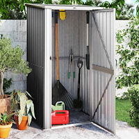 vidaXL Trädgårdsskjul antracit 118,5x97x209,5 cm galvaniserat stål