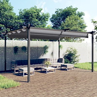 vidaXL Paviljong med infällbart tak 4x3 m antracit