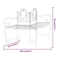 vidaXL Trädbänk 150 cm svart stål