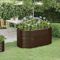 vidaXL Odlingslåda galvaniserat stål 152x80x68 cm brun
