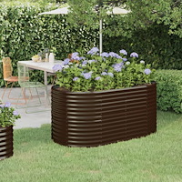 vidaXL Odlingslåda galvaniserat stål 152x80x68 cm brun