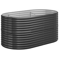vidaXL Odlingslåda pulverlackerat stål 152x80x68 cm antracit