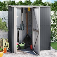 vidaXL Trädgårdsskjul antracit 180,5x97x209,5 cm galvaniserat stål