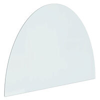 vidaXL Glasskiva för öppen spis halvrund 800x600 mm