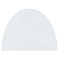 vidaXL Glasskiva för öppen spis halvrund 800x600 mm