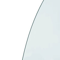vidaXL Glasskiva för öppen spis halvrund 800x600 mm