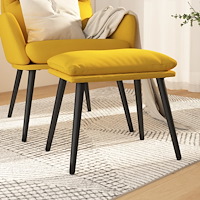 vidaXL Fotpall senapsgul 45x29,5x35 cm tyg