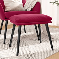 vidaXL Fotpall vinröd 45x29,5x35 cm sammet