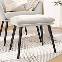 vidaXL Fotpall gräddvit 45x29,5x35 cm sammet