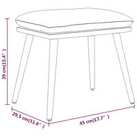 vidaXL Fotpall gräddvit 45x29,5x35 cm sammet