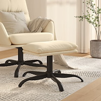 vidaXL Fotpall gräddvit 60x60x36 cm tyg