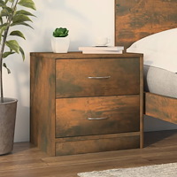 vidaXL Sängbord rökfärgad ek 40x30x40 cm konstruerat trä